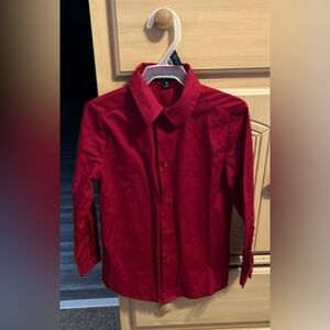 George Kids Red Button Down Shirt
